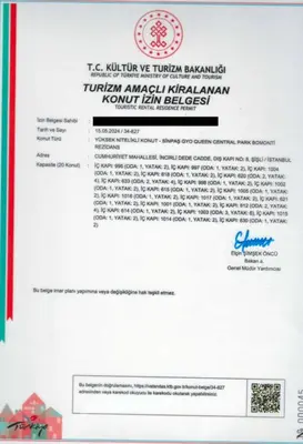 a letter from the korean ministry of foreign affairs showing a visa document at Gorgeous Bright Studio w Parking PoolViews! #236 in Istanbul