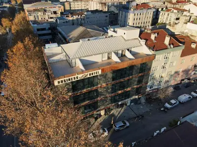 an overhead view of a building in a city at Business Life Hotel Güneşli in Istanbul