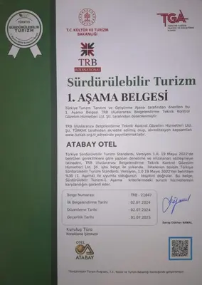 a piece of paper sitting on top of a wall at Hotel Atabay in Istanbul