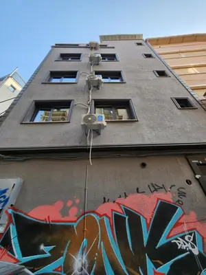 a building with graffiti on the side of it at Karaköy in Karaköy Hotel in Istanbul