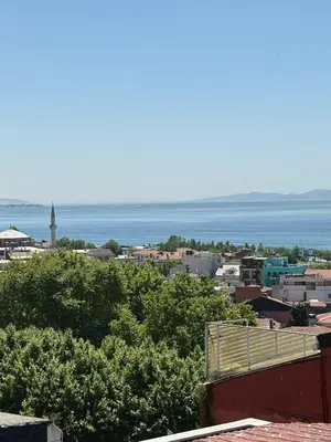 a view of a city with the ocean in the background at Peker Hotel in Istanbul