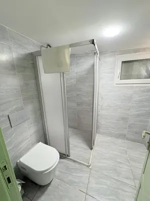 a bathroom with a toilet and a shower at ottogreensuit in Istanbul