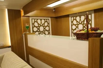 a kitchen with a counter with a bowl of fruit at Besiktas Otel in Istanbul