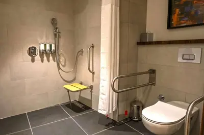 a bathroom with a shower and a toilet in it at Hampton By Hilton Sakarya in Sakarya