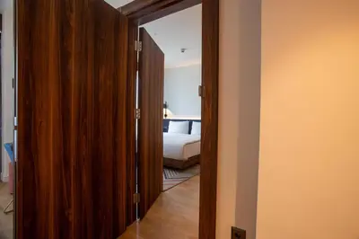an open door to a bedroom with a bed at Hampton By Hilton Sakarya in Sakarya