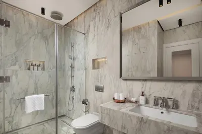 a bathroom with a shower and a sink and a toilet at Sanasaryan Han, a Luxury Collection Hotel, Istanbul in Istanbul