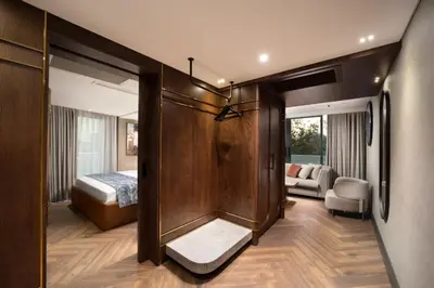 a room with a bedroom and a bed and a couch at Bentley Hotel Old City-Special Class in Istanbul