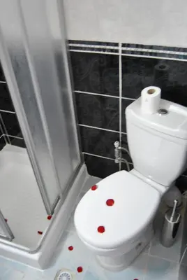 a bathroom with a toilet with hearts on the floor at Hotel Star Park in Istanbul