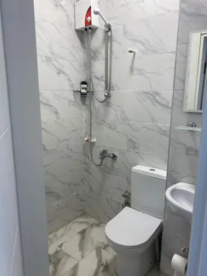 a bathroom with a shower with a toilet and a sink at YENİkapı in Istanbul