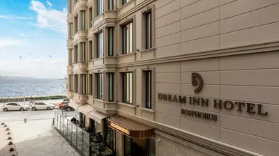 a building with a sign that reads dream inn hotel at Dream Inn Karaköy Bosphorus in Istanbul