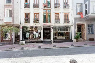a facade of a store on a city street at Central location with 2 bedrooms in Istanbul