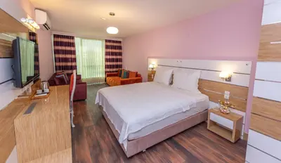 a hotel room with a bed and a television at TOK EPİK HOTEL in Bursa