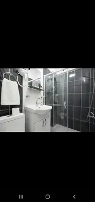 a bathroom with a shower and a sink and a toilet at 3 FLOOR OLD CITY 1 in Istanbul