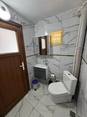 a bathroom with a toilet and a sink at beyzade apart hotel in Istanbul