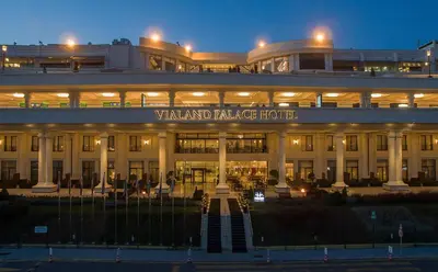 a large building with a sign that reads villland palace hotel at Vialand Palace Hotel in Istanbul
