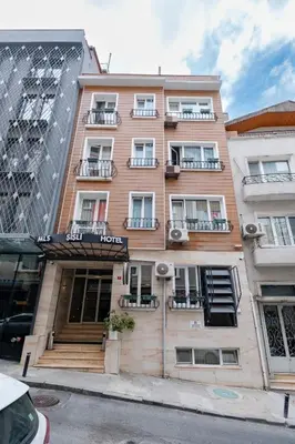 a building with balconies on the side of it at Sisli MLS Hotel in Istanbul
