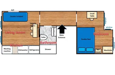 a floor plan of a room with a bathroom at Istanberry - Dream Apartments in Istanbul