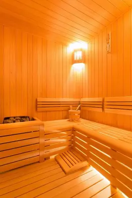a sauna with a light on the inside of it at AC Hotel Istanbul Macka in Istanbul