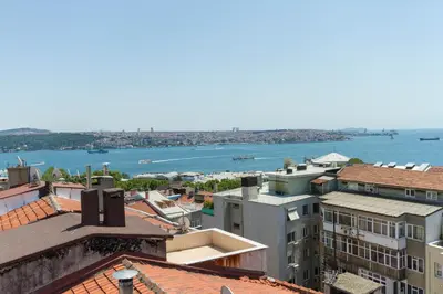 a view of the water from the roofs of buildings at AC Hotel Istanbul Macka in Istanbul