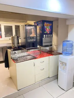 a kitchen with a counter with a video game on it at Abam Hotel in Istanbul