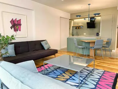 a living room with a couch and a table at BFlatz in Istanbul