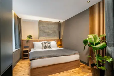 a bedroom with a bed and a potted plant at Urban Quarters - Gülhane in Istanbul