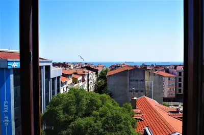 a view from a window of a city with buildings at Naila Hotel in Istanbul