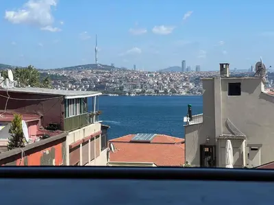 a view of a city and a body of water at Cozy Place with Bosphorus View in Istanbul