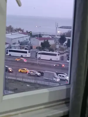 a view of a highway with buses and cars at Suite Hotel in Istanbul