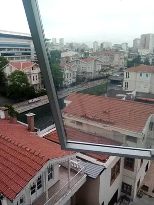 a view of a city from the window of a building at Zeplin Otel in Istanbul