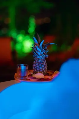 a pineapple sitting on a plate with a glass at Stay in Sapanca in Sapanca