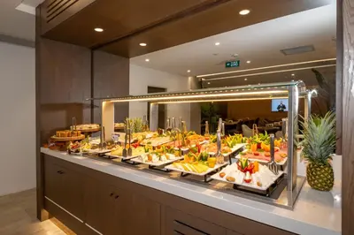 a buffet line with many different types of food at Rayelin Hotel Old Town in Istanbul