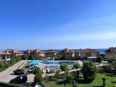 a view of a swimming pool at a resort at Aktaş Gümüşyaka Villaları in Silivri