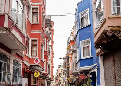 a group of buildings on a city street at Armel Homes Taksim in Istanbul