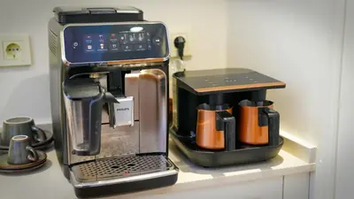 a coffee maker sitting on top of a counter at Gaia Suites Istanbul in Istanbul