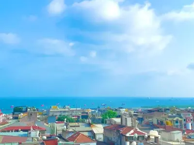 a view of a city with the ocean in the background at Hotel Visa in Istanbul