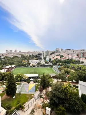 a view of a soccer field in a city at Sense Suite Residence-KAPALI in Istanbul