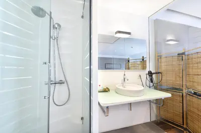 a bathroom with a sink and a shower at Ansen Hotel and Suites in Istanbul
