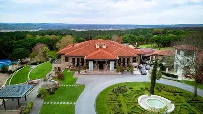 an aerial view of a house with a garden at Kemer Country Hotel İstanbul in Istanbul