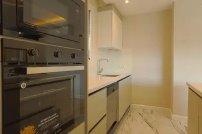 a kitchen with a stove and a sink at Sense Suite Residence-15 in Istanbul