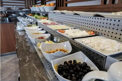 a buffet line with many different types of food at Nordstern Hotel Galata in Istanbul