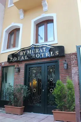 a entrance to a hotel with a black door at By Murat Royal Hotel Galata in Istanbul