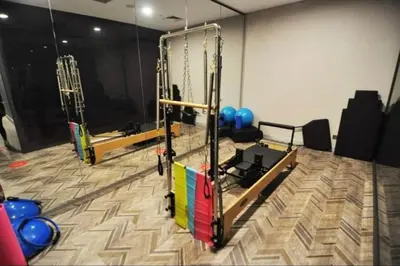 a gym with two swings and some balls at Elegant 2 bedroom apt Sinpas queen gym pools in Istanbul