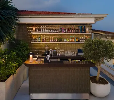 a bar on the rooftop of a building at Casa Foscolo Hotel, Istanbul, a Member of Design Hotels in Istanbul
