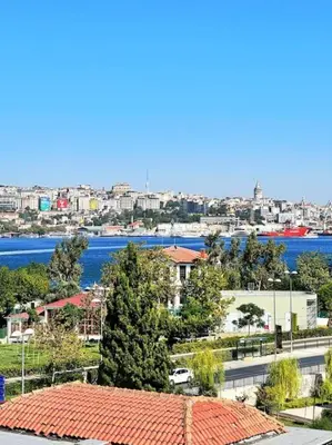 a view of a city with a river and buildings at Yildirim's Home in Istanbul
