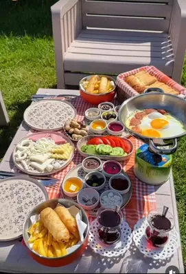 a table topped with lots of different types of food at Club Armada Bungalow Hotel Sapanca in Sapanca