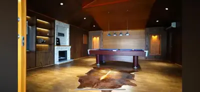 a large room with a pool table in it at Blue Resort in Ovaakçaköy