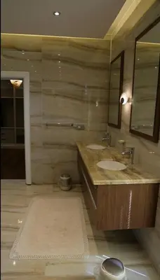 a bathroom with a sink and a mirror at Blue Resort in Ovaakçaköy