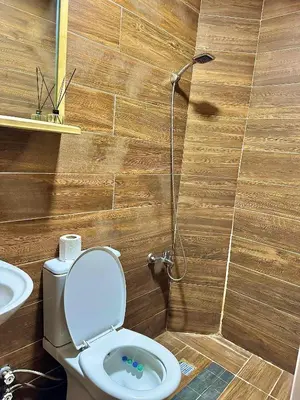 a bathroom with a toilet and a sink at Taksim Plaza Suite in Istanbul