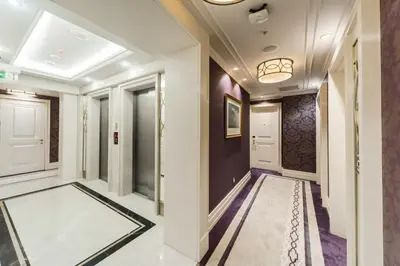 a hallway with white walls and a ceiling at Arcade Hotel & SPA Nisantasi in Istanbul